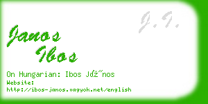 janos ibos business card